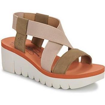 Sandalias de Mujer Fly London Yabi Beige de Cuero con Tiras