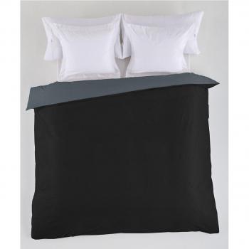 Funda Nórdica Reversible Alexandra House Living Gris 260 x 240 cm y Estelia Negro y Gris