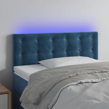 Cabecero LED Azul Oscuro de Terciopelo 80x5x78/88 cm