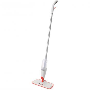 OXO Microfibre Spray Mop with Detachable Scrubber, White/Metalic/Orange, 142 x 19.5 x 10.5 cm