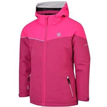 Dare2b Oath Waterproof & Breathable High Loft Insulated Ski & Snowboard Jacket with Foldaway Hood and Adjustable Fit Jackets Waterproof, Unisex niños, Fuschia/Cyber Pink, 15-16