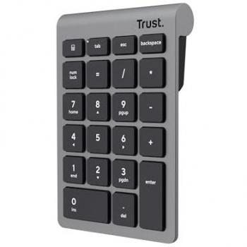 Teclado Numérico Inalámbrico Trust Xalas 22 Teclas Plata con Receptor USB 2.4 GHz para PC y Portátil