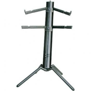 K&M 18860 Spider Pro Double-Tier Keyboard Stand, 51.5 Height, Black Anodized