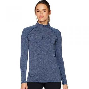 Under Armour Threadborne Sin Costura De 1/4 Zip Parte Superior del Calentamiento de Golf, Mujer, Academy Medium Heather/Elemental/Academy 408, XS
