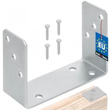 Soporte de Poste en U Galvanizado 160 mm - Color Plateado, Ideal para Ensamblar Elementos