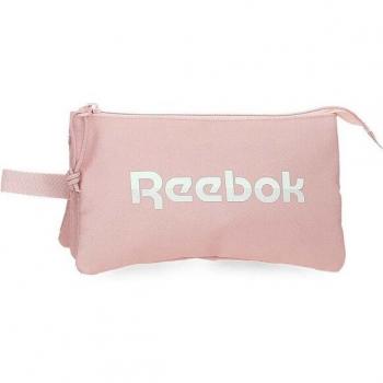 Estuche Escolar Reebok Glen Rosa, Poliéster, tres compartimentos