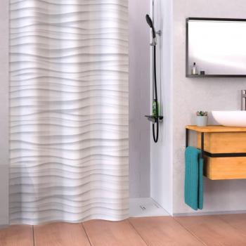 Cortina de ducha EISL con ondas blanca 200x180x0,2 cm