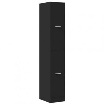 Armario botiquín de madera de ingeniería negro 30x41x174,5 cm