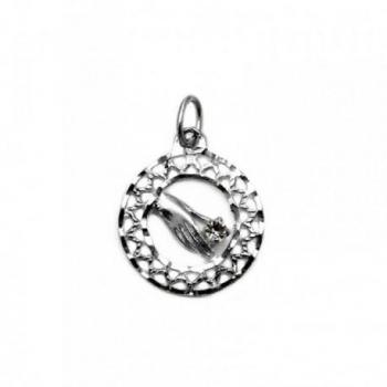 Colgante Plata Ley 925m Redondo Circonita Blanca 16mm