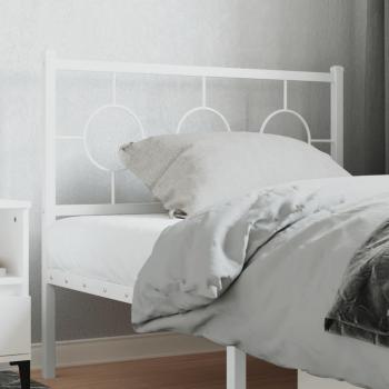 vidaXL 100 cm White Metal Headboard