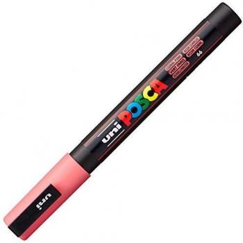 Marcador Uni-ball Posca PC3M Rosa Coral Punta Fina 0.9-1.3mm Base de Agua