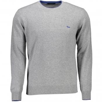 Harmont & Blaine Gray Wool Sweatshirt with Contrasting Accents - XXL