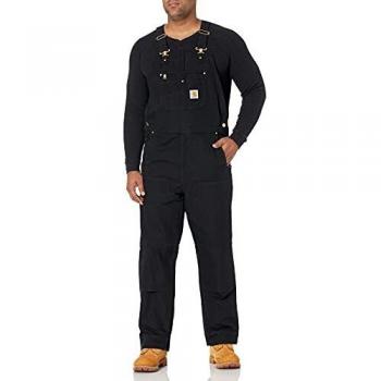 Carhartt Mono Largo Logo Bib Overall - Mono de trabajo, fabricado en tejido resistente, con tirantes ajustables, múltiples bolsillos para herramientas y un diseño clásico con logo de la marca