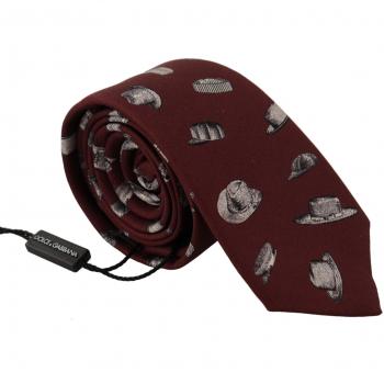 Dolce & Gabbana Maroon Silk Formal Tie 100% Silk Adjustable Accessory for Men, Size: ONE SIZE