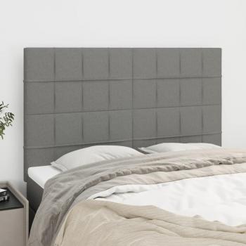 Cabeceros 4 unidades tela gris oscuro 72x5x78/88 cm VidaXL