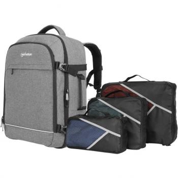 Mochila Backpack Rome 17.3 Gris con Tres Estuches