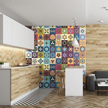 Pegatinas Adhesivos carrelages, multicolor, 20 x 20 cm, Set de 60 piezas