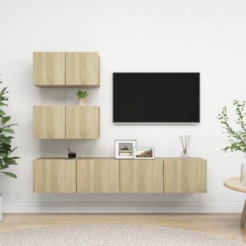 vidaXL Set de muebles de salón TV 4 piezas madera de ingeniería 60 x 30 x 30 cm