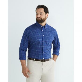 Camisa de hombre casual cuadros oxford manga larga Tallas Grandes Mirto