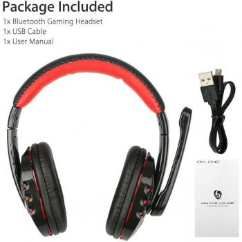 Auriculares inalámbricos para juegos Bluetooth con micrófono y control de volumen LED para Xbox, PC y teléfono
