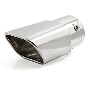DealMux universal se adapta coche de acero inoxidable del cuadrado del cromo salida de escape de la cola extremidad del silenciador de tubo Fit Diámetro 1 3/4 a 2 3/8 pulgadas