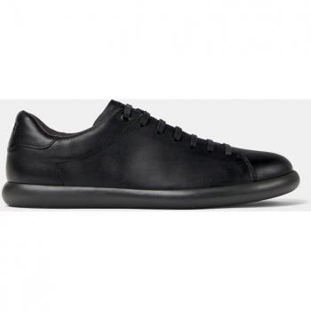 Zapatillas de piel de hombre Camper Pelotas Soller lisas con cordones, color negro, talla 46