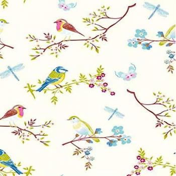 Pip Studio - Papel pintado pájaros blanco