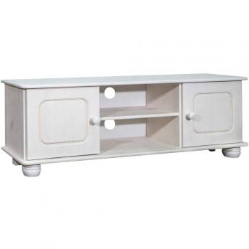 Mueble para TV de madera maciza de pino 115x29x40 cm, color marrón, ideal para salón o sala de estar