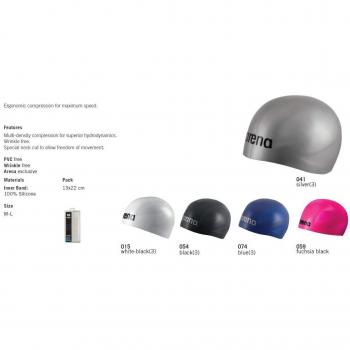 ARENA 3D Ultra – Gorro de Piscina Mixta, Unisex Adulto, Color Azul, tamaño L
