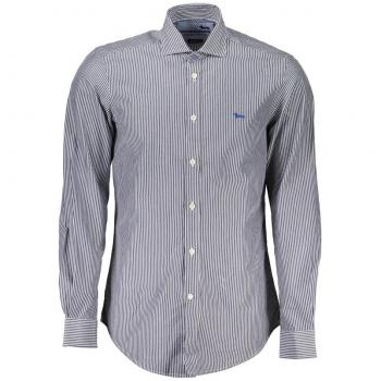 Harmont & Blaine Elegant Narrow Fit Long Sleeve Shirt - XL, Casual Shirt for Men, Multicolor, Size: XL, Blue Cotton Shirt with French Collar