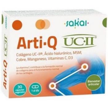 Sakai Arti-Q UC-II 30 Cápsulas - Suplemento dietético para la salud articular, contiene colágeno tipo II no desnaturalizado, formulación en cápsulas de fácil absorción, libre de gluten y lact
