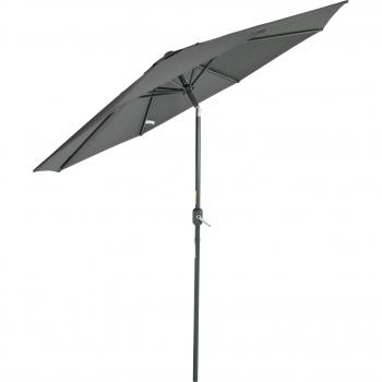 Sombrilla de Jardín Outsunny Ø264x253 cm Gris con Protección UV 50+