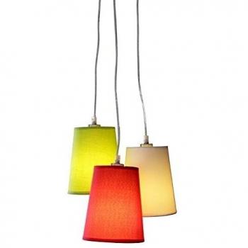 Pantalla iluminación de plástico/multicolor/plástico/Textil/colgante lámpara