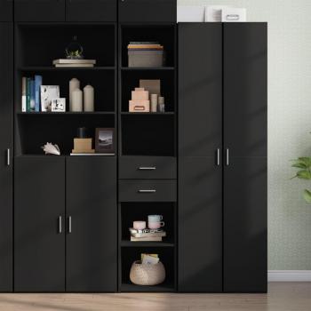 Aparador de madera multicapa negro 40x42,5x185 cm