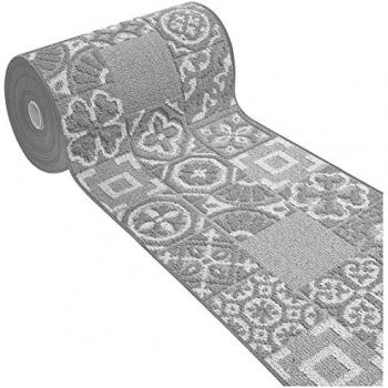 Alfombra de Cocina 3D Antideslizante Lavable Diseño Azulejo Mayólica Gris 57x170 cm