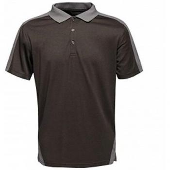 Regatta Professional Men's Quick Wicking Contrast Polo Shirt - Black Seal Grey, Size 3XL