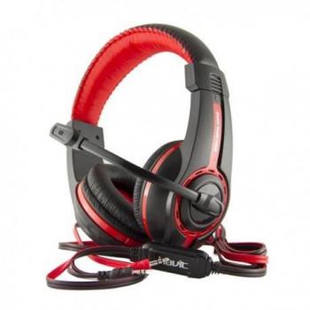 Auricular con micrófono gaming HV-H2116D de color rojo/negro