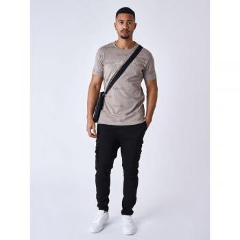 Project X Paris All Over Signature Printed T-Shirt - Beige XL Male