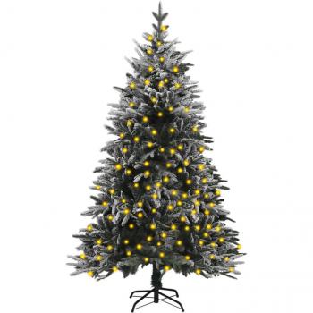 Pre-lit Flocked Artificial Christmas Tree 180 cm PVC & PE