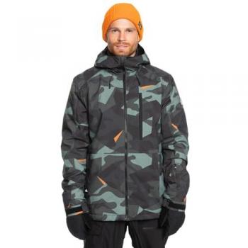 Quiksilver Chaqueta de Esquí Mission Printed para Hombre, Puzzle Camo Sea Spray, Estándar