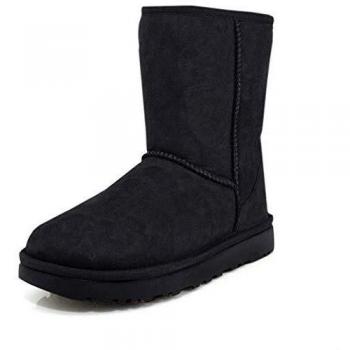 UGG® Women's Classic Short II Sheepskin Classic Boots in Black, Size 12