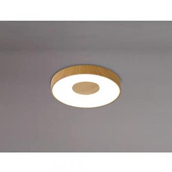 Plafón LED Redondo 56W COIN Dimable con Control Remoto, Efecto Madera, 2700K-5000K, 2500lm, Ø38 cm, 3 Años de Garantía
