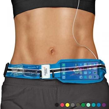 Cinturón de Running Impermeable Sport2people para Smartphone, Ajustable 70-103 cm, Ideal para Jogging y Fitness