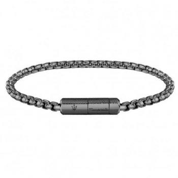 Pulsera de acero gris Maserati Br. Ss Ip D.gun 215mm para hombre, modelo ICONIC