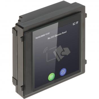 Módulo de Pantalla Táctil Hikvision DS-KD-TDM con Lector de Tarjetas y Funciones Múltiples