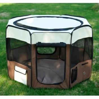 PawHut PawHut Parque Mascotas Plegable 2 Puertas Juego Entrenamiento Dormitorio Perro Cachorros 116x116x71 cm