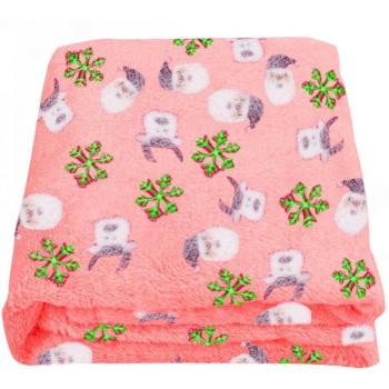 Manta mágica infantil Polar Rojo Reno Fluorescente y Papa Noel