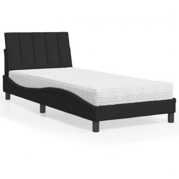 Cama con colchón terciopelo negro 90x190 cm Vidaxl