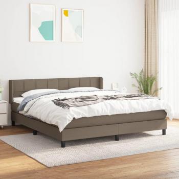 Cama Box Spring con Colchón de Tela Taupe 180x200 cm