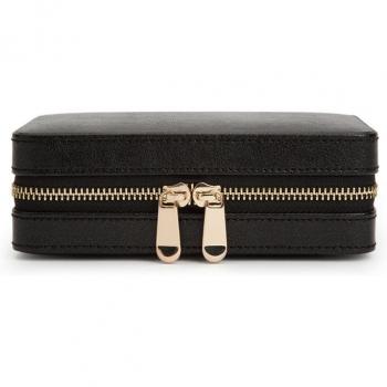 Wolf 1834 Palermo Black Zip Travel Jewelry Case